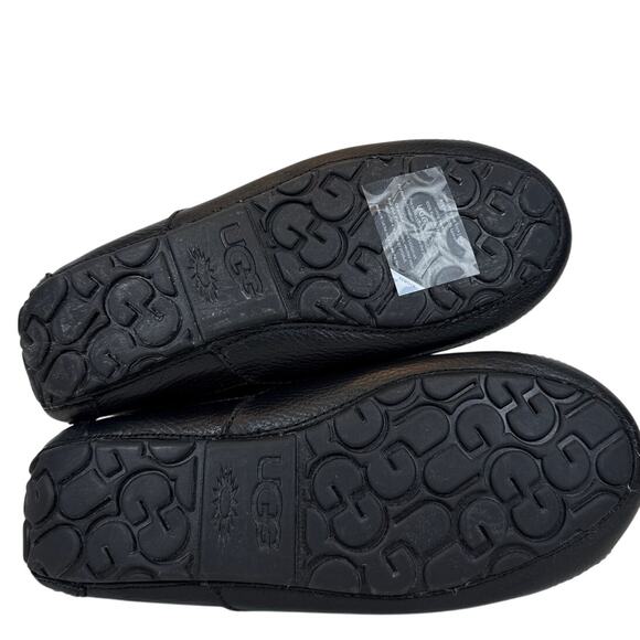Ugg Ascot Slipper Mens Size 8 Black‎ Leather Slip On Lined main image 7